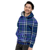 Blue Plaid Tartan Men's Hoodie-grizzshop