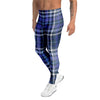 Blue Plaid Tartan Men's Leggings-grizzshop