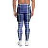 Blue Plaid Tartan Men's Leggings-grizzshop