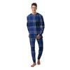 Blue Plaid Tartan Men's Pajamas-grizzshop