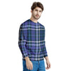 Blue Plaid Tartan Men's Sweatshirt-grizzshop