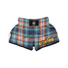 Blue Plaid Tartan Muay Thai Boxing Shorts-grizzshop