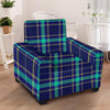 Blue Plaid Tartan Print Armchair Cover-grizzshop