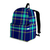 Blue Plaid Tartan Print Backpack-grizzshop