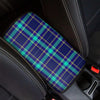 Blue Plaid Tartan Print Car Console Cover-grizzshop