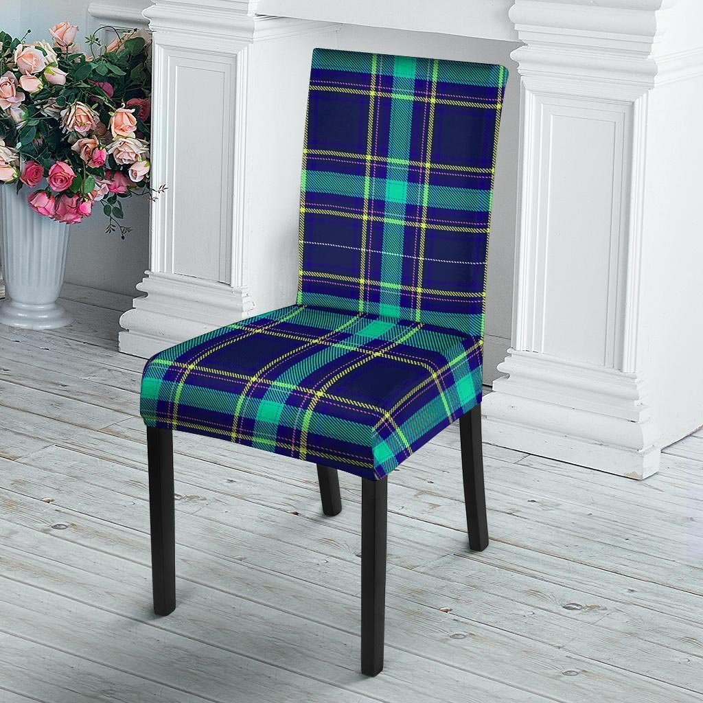 Blue Plaid Tartan Print Chair Cover-grizzshop