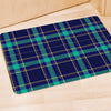 Blue Plaid Tartan Print Door Mat-grizzshop