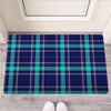 Blue Plaid Tartan Print Door Mat-grizzshop