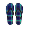 Blue Plaid Tartan Print Men's Flip Flops-grizzshop