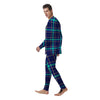 Blue Plaid Tartan Print Men's Pajamas-grizzshop