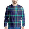 Blue Plaid Tartan Print Men's Sweatshirt-grizzshop