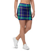 Blue Plaid Tartan Print Mini Skirt-grizzshop