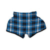 Blue Plaid Tartan Print Muay Thai Boxing Shorts-grizzshop