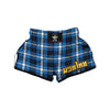 Blue Plaid Tartan Print Muay Thai Boxing Shorts-grizzshop