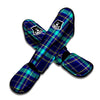 Blue Plaid Tartan Print Muay Thai Shin Guard-grizzshop