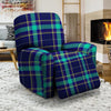 Blue Plaid Tartan Print Recliner Cover-grizzshop