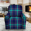 Blue Plaid Tartan Print Recliner Cover-grizzshop