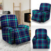 Blue Plaid Tartan Print Recliner Cover-grizzshop