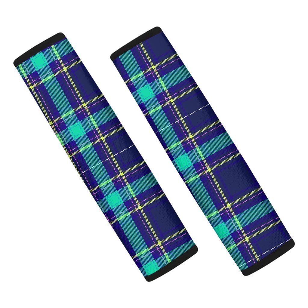Blue Plaid Tartan Print Seat Belt Cover-grizzshop
