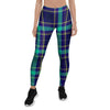 Blue Plaid Tartan Print Women's Leggings-grizzshop