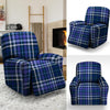 Blue Plaid Tartan Recliner Cover-grizzshop