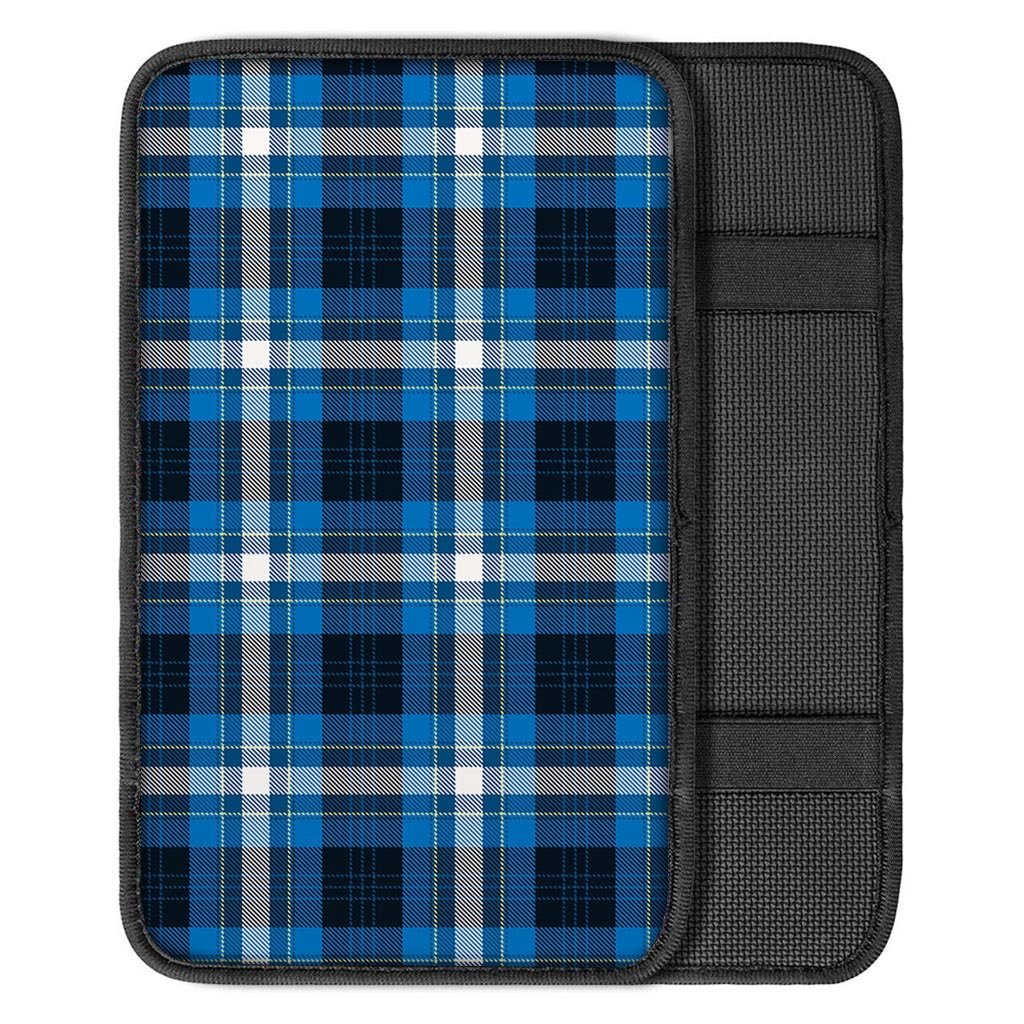 Blue Plaid Tartan Scottish Car Console Cover-grizzshop