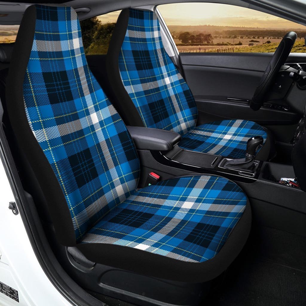 Blue Plaid Tartan Scottish Car Seat Covers-grizzshop