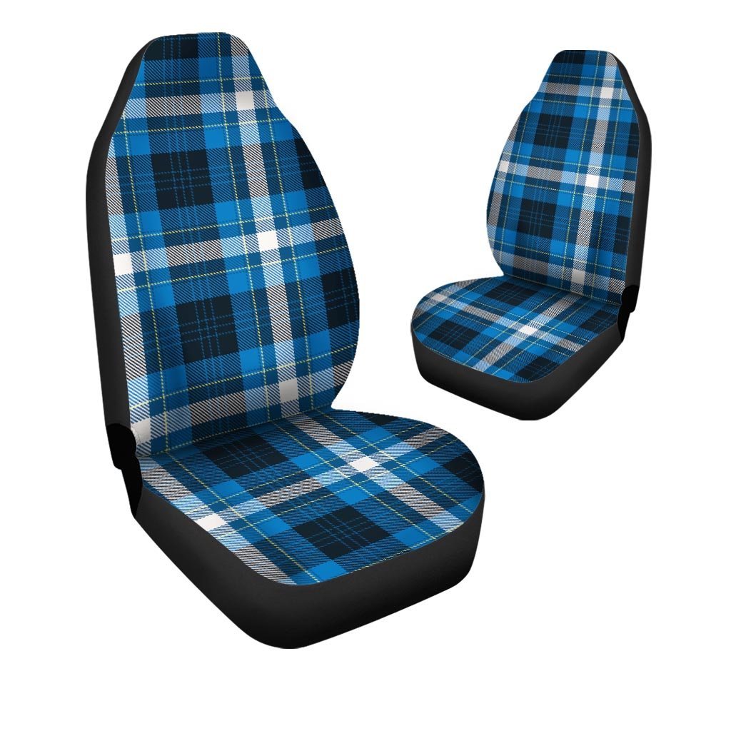 Blue Plaid Tartan Scottish Car Seat Covers-grizzshop