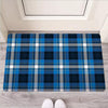 Blue Plaid Tartan Scottish Door Mat-grizzshop