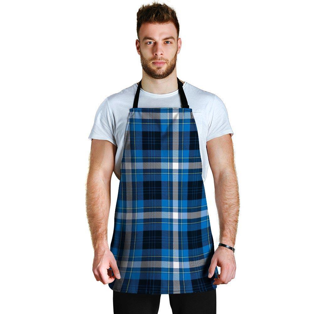 Blue Plaid Tartan Scottish Men's Apron-grizzshop