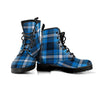 Blue Plaid Tartan Scottish Men's Boots-grizzshop