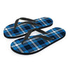 Blue Plaid Tartan Scottish Men's Flip Flops-grizzshop