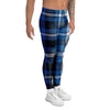 Blue Plaid Tartan Scottish Men's Leggings-grizzshop