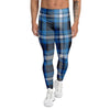 Blue Plaid Tartan Scottish Men's Leggings-grizzshop