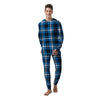 Blue Plaid Tartan Scottish Men's Pajamas-grizzshop