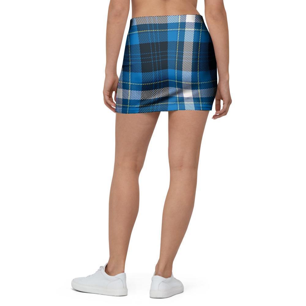 Blue Plaid Tartan Scottish Mini Skirt-grizzshop