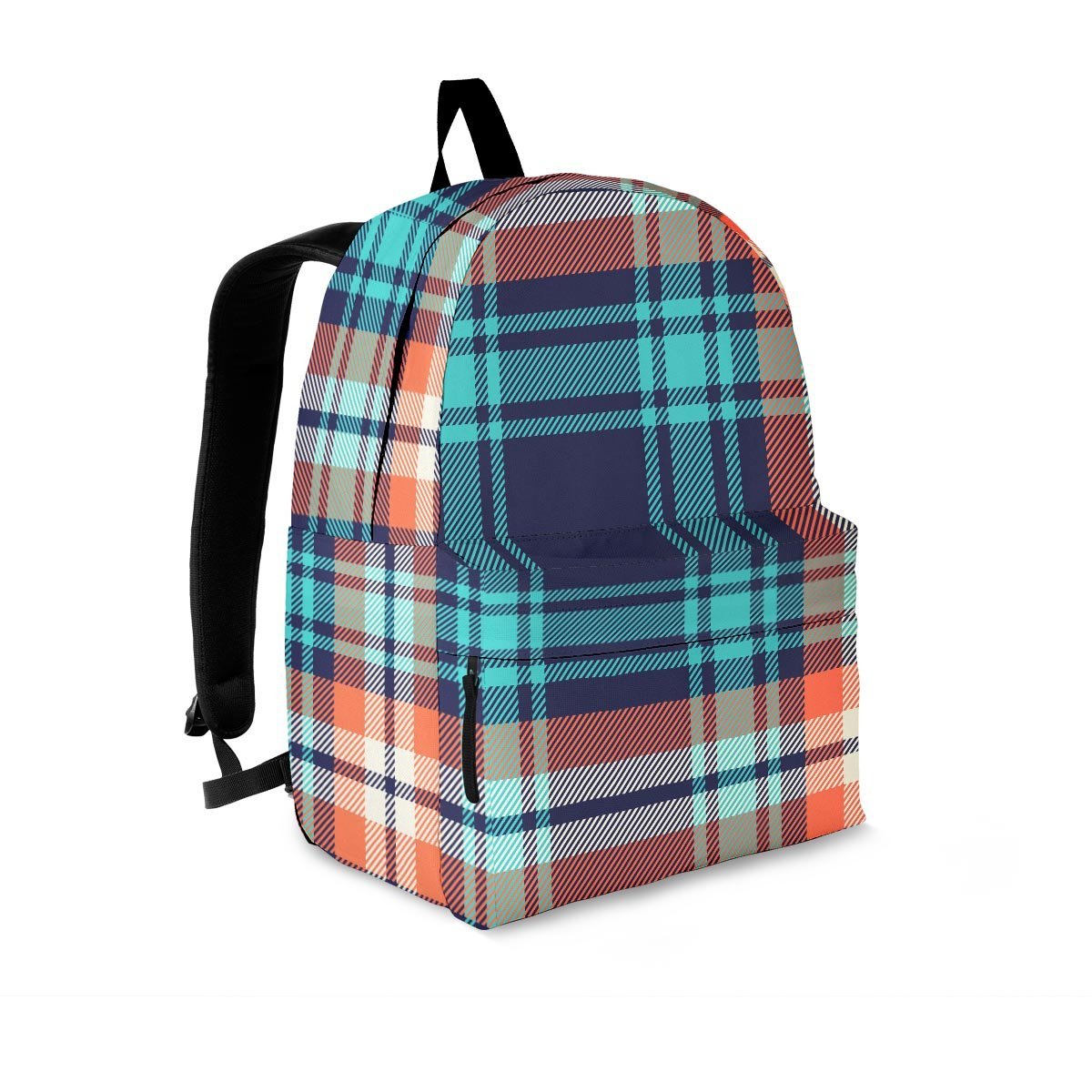 Blue Plaid Tartan Scottish Print Backpack-grizzshop