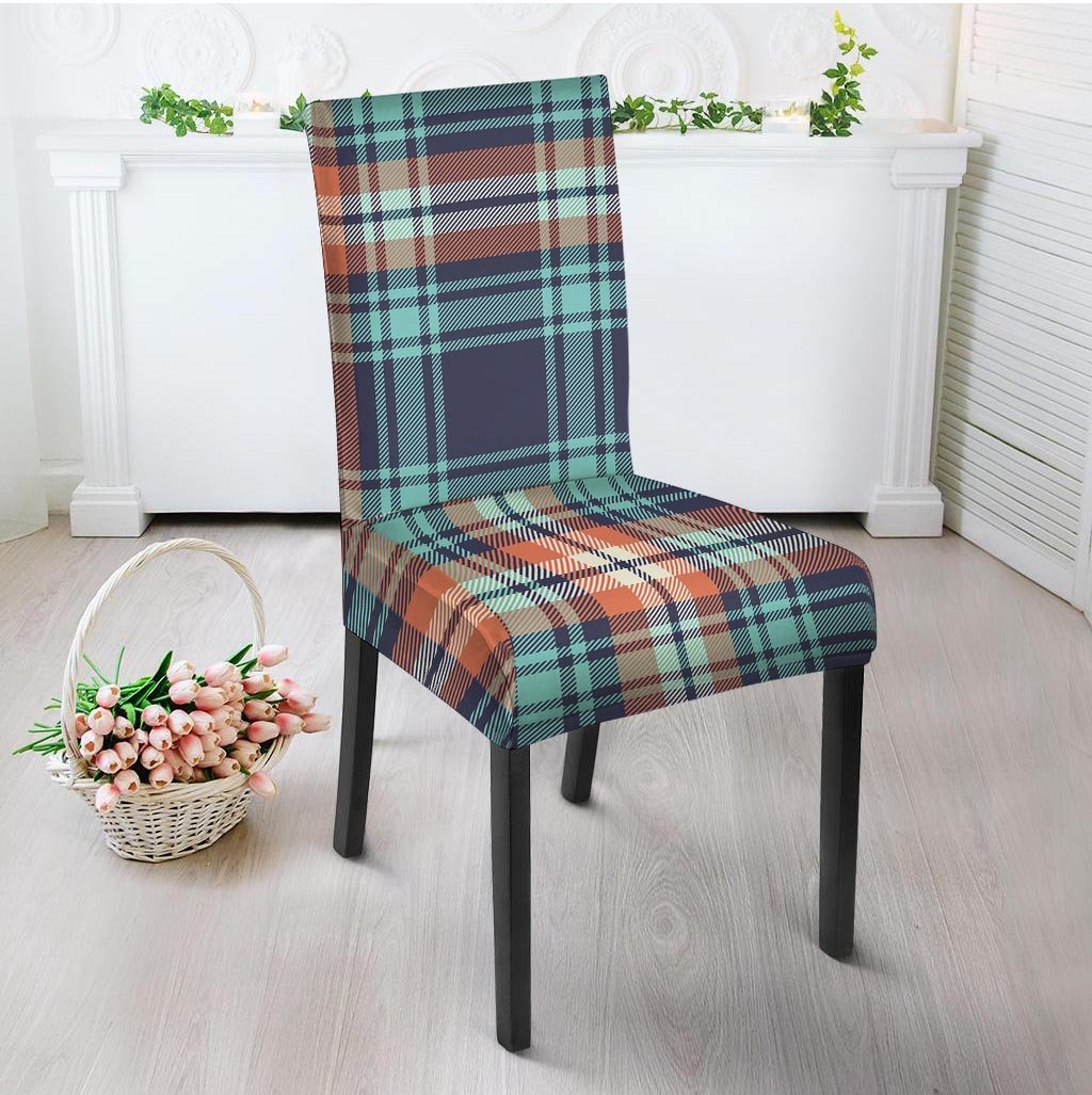 Blue Plaid Tartan Scottish Print Chair Cover-grizzshop