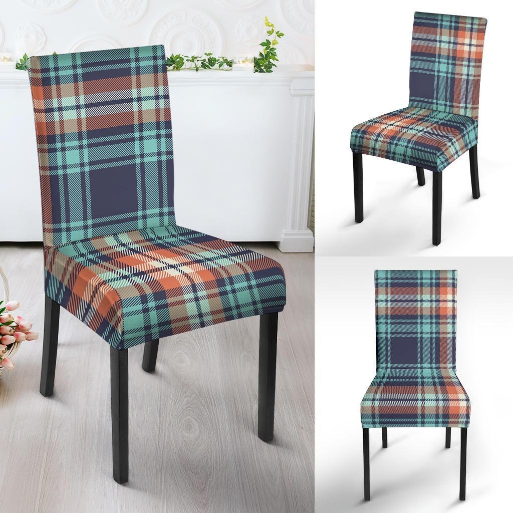 Blue Plaid Tartan Scottish Print Chair Cover-grizzshop