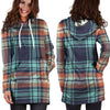 Blue Plaid Tartan Scottish Print Hoodie Dress-grizzshop