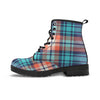 Blue Plaid Tartan Scottish Print Men's Boots-grizzshop