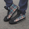 Blue Plaid Tartan Scottish Print Men's High Top Shoes-grizzshop