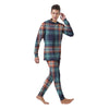 Blue Plaid Tartan Scottish Print Men's Pajamas-grizzshop