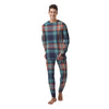 Blue Plaid Tartan Scottish Print Men's Pajamas-grizzshop