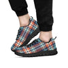 Blue Plaid Tartan Scottish Print Men's Sneakers-grizzshop