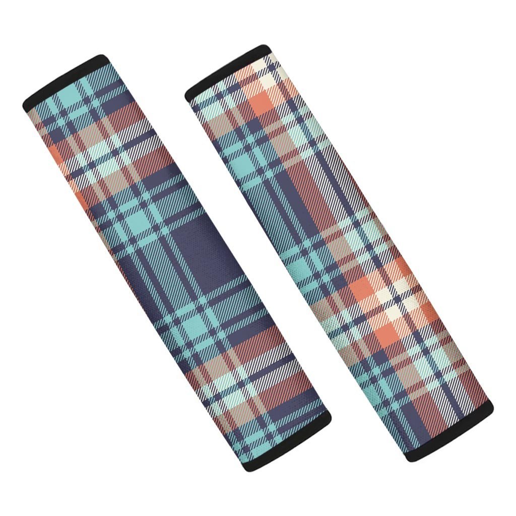 Blue Plaid Tartan Scottish Print Seat Belt Cover-grizzshop