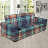 Blue Plaid Tartan Scottish Print Sofa Cover-grizzshop