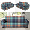 Blue Plaid Tartan Scottish Print Sofa Cover-grizzshop