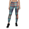 Blue Plaid Tartan Scottish Print Women's Leggings-grizzshop