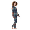 Blue Plaid Tartan Scottish Print Women's Pajamas-grizzshop